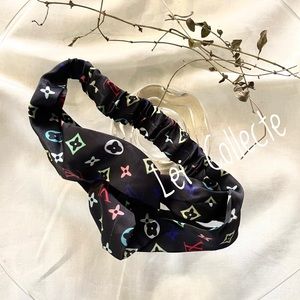 Designer Inspired Elastic Silk Like Cross Headband